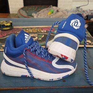 adidas Kids Royal Blue and White Basketball Sneakers